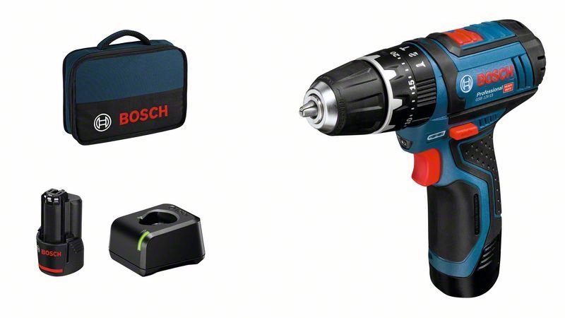 Perceuse Visseuse à Percussion GSB 12V-15 BOSCH - 2 Batt.2Ah + Charg.20 - 06019B690H 1 Perceuse Visseuse à Percussion GSB 12V-15 BOSCH - 2 Batt.2Ah + Charg.20 - 06019B690H