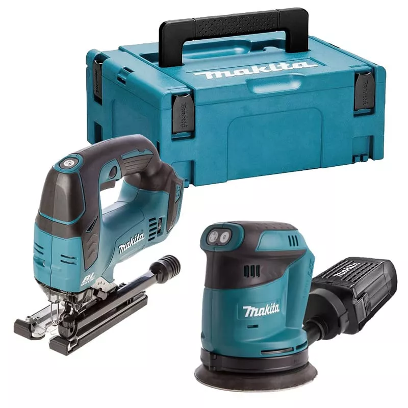 Scie Sauteuse DJV182 + Ponceuse Excentrique DB O180 Nu Makpac - MAKITA - DLX2276J 1 Scie Sauteuse DJV182 + Ponceuse Excentrique DB O180 Nu Makpac - MAKITA - DLX2276J